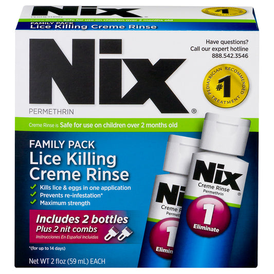 NIX CREME RINSE 1% 2 OZ FAMILY PACK (2)