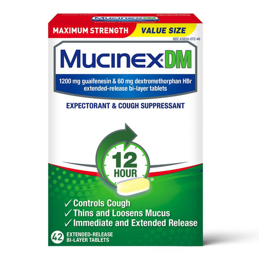 MUCINEX DM MAX ER TAB 1200/60 MG 42