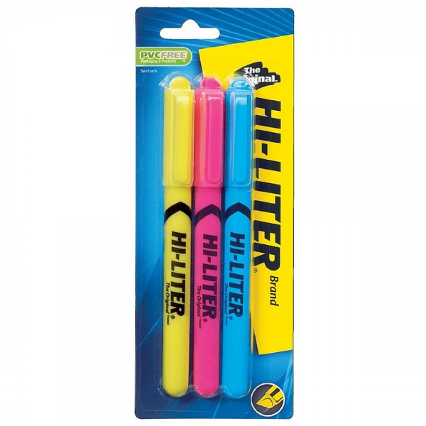 HI-LITER ASSORTED PEN STYLE PK/3