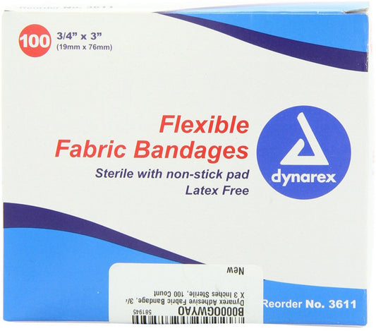 BANDAGE ADHESIVE FABRIC 3/4 X 3" (100)