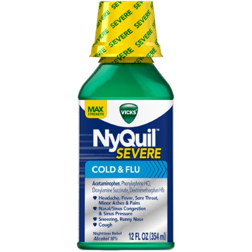 NYQUIL SEVERE COLD & FLU LIQUID 12 OZ
