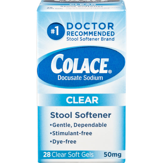 COLACE CLEAR SOFTGEL 50 MG 28