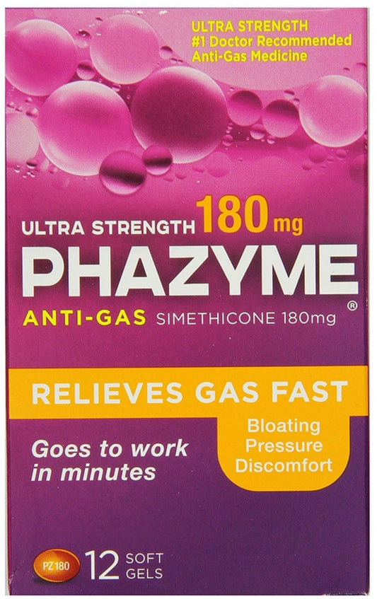 PHAZYME ULTRA SOFTGEL 180 MG 12