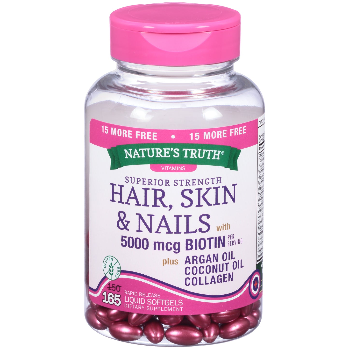 HAIR SKIN & NAIL W/BIOTIN 5000MCG SGEL 165 NT