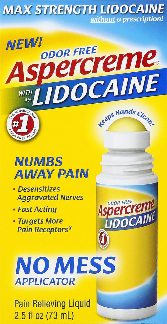 ASPERCREME LIDOCAINE NO MESS ROLL ON 2.5 OZ