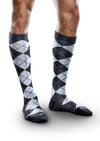 KNEE HIGH 15-20 CORE SPUN PATTERN SLATE LG