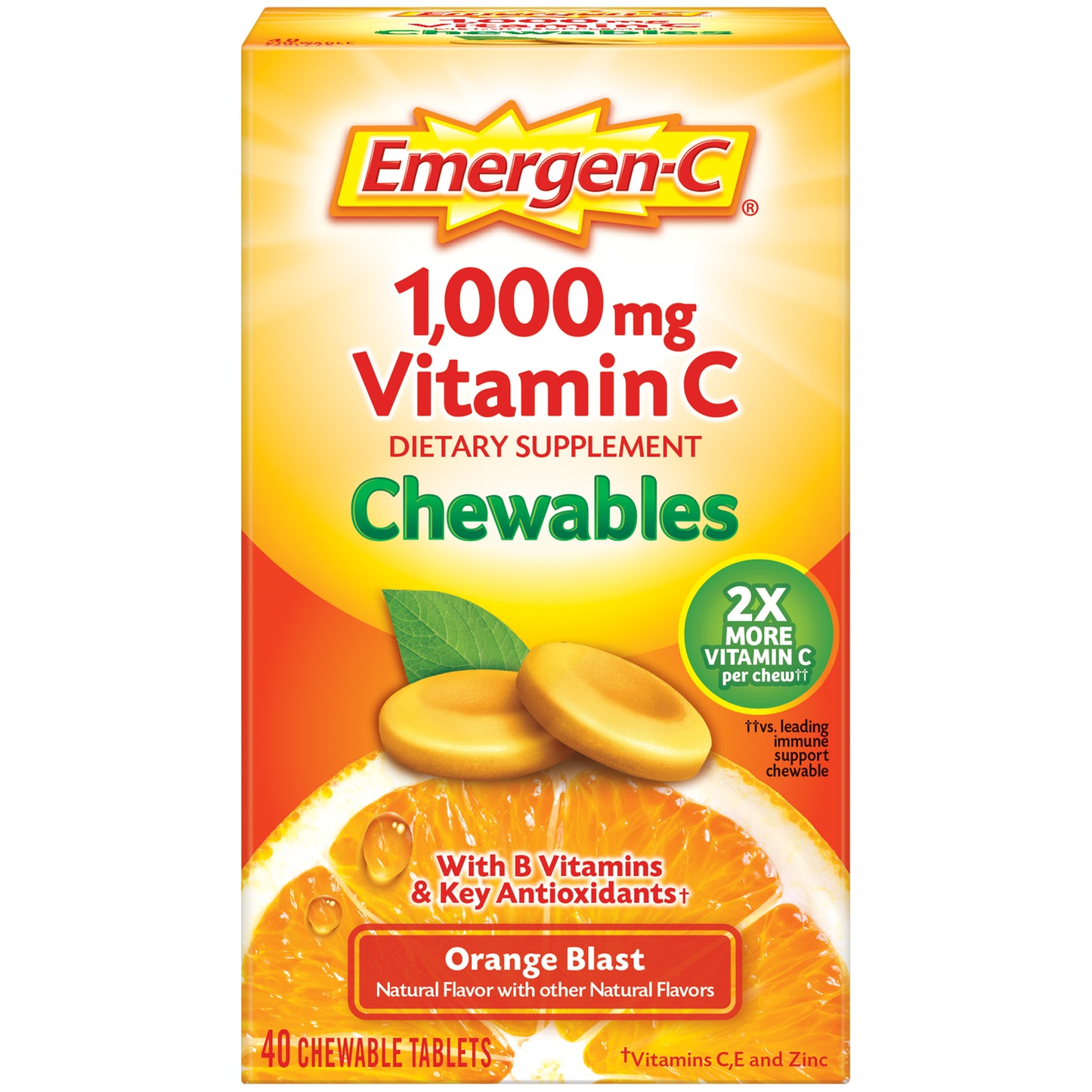 EMERGEN-C 1000 MG VIT C CHEWABLES 40 ORANGE