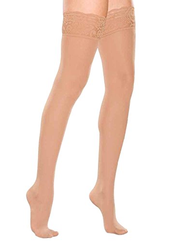 THIGH HIGH 15-20 WOMEN LACE CT SAND XL TF