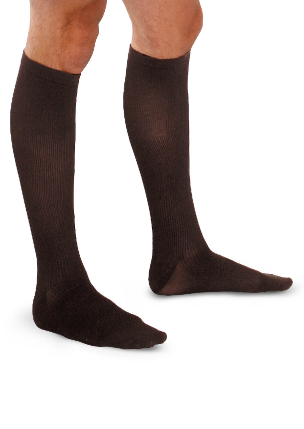 KNEE HIGH 15-20 MEN DRESS SOCK BROWN MD TF