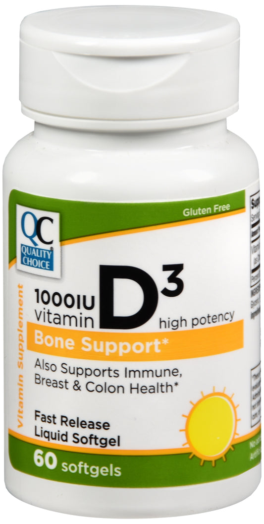 QC VITAMIN D3 SOFTGEL 1000 IU 60
