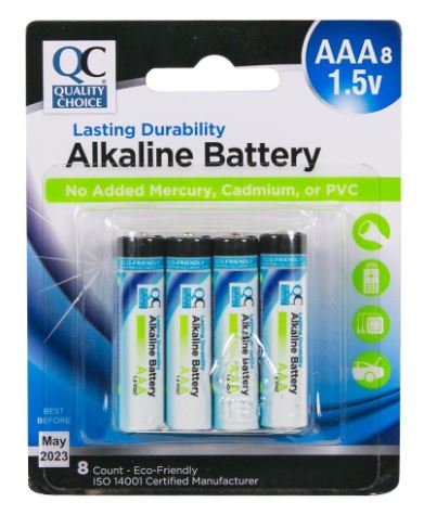 QC ALKALINE BATTERY AAA 8 PK