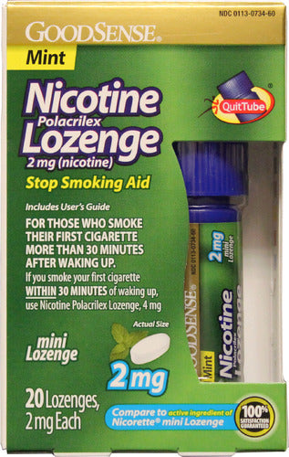 GS NICOTINE MINI LOZENGE TUBE MINT 2 MG 20