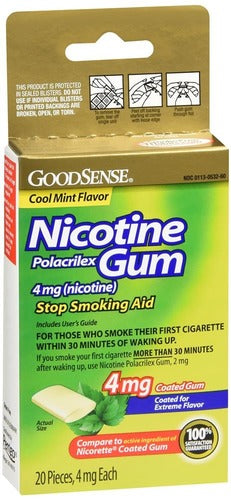 GS NICOTINE GUM MINT COATED 4 MG 20