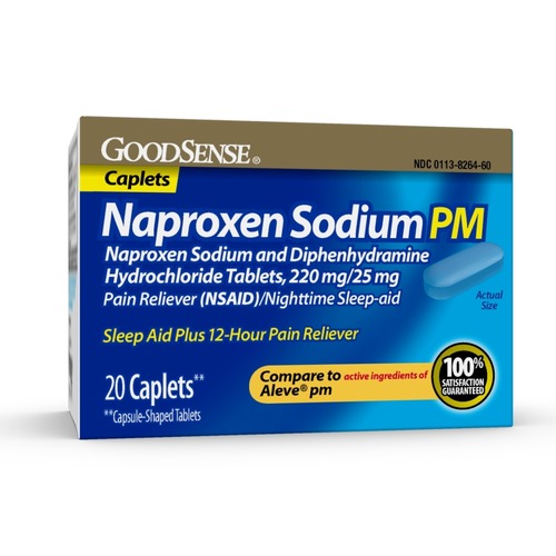 GS NAPROXEN SODIUM PM CAPLET 220/25 MG 20
