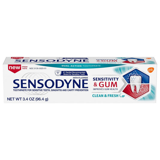 SENSODYNE SENSITIVITY & GUM CL & FR 3.4 OZ