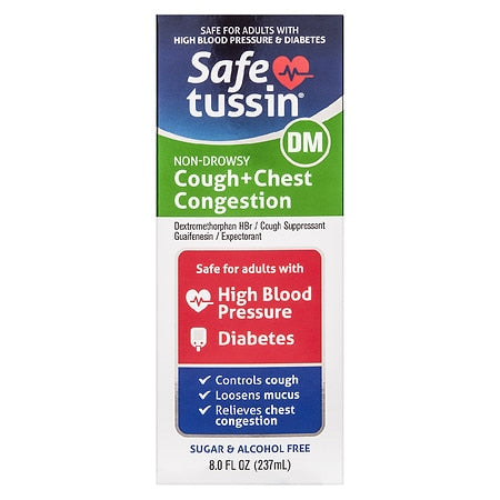 SAFETUSSIN DM COUGH + CHEST CONGESTION 8 OZ