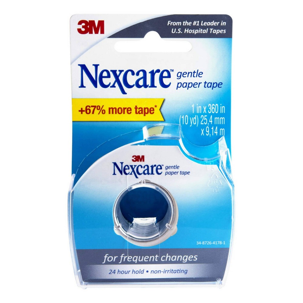 NEXCARE TAPE W/DISPENSER GENTLE 1" X 10 YD