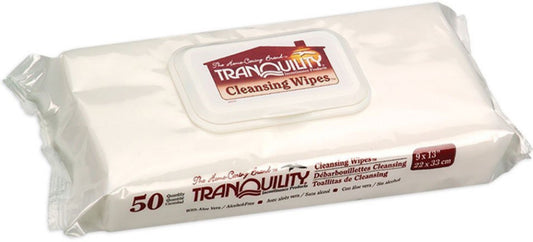 TRANQUILITY CLEANSING WIPES WASHCLOTHS 50