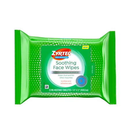 ZYRTEC SOOTHING FACE WIPES 25