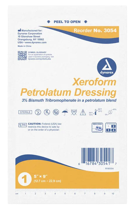 XEROFORM PETROLATUM GAUZE DYNA 5 X 9" (50)