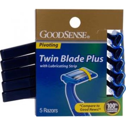 GS TWIN BLADE DISP RAZOR W/LUBE STRIP 5PK
