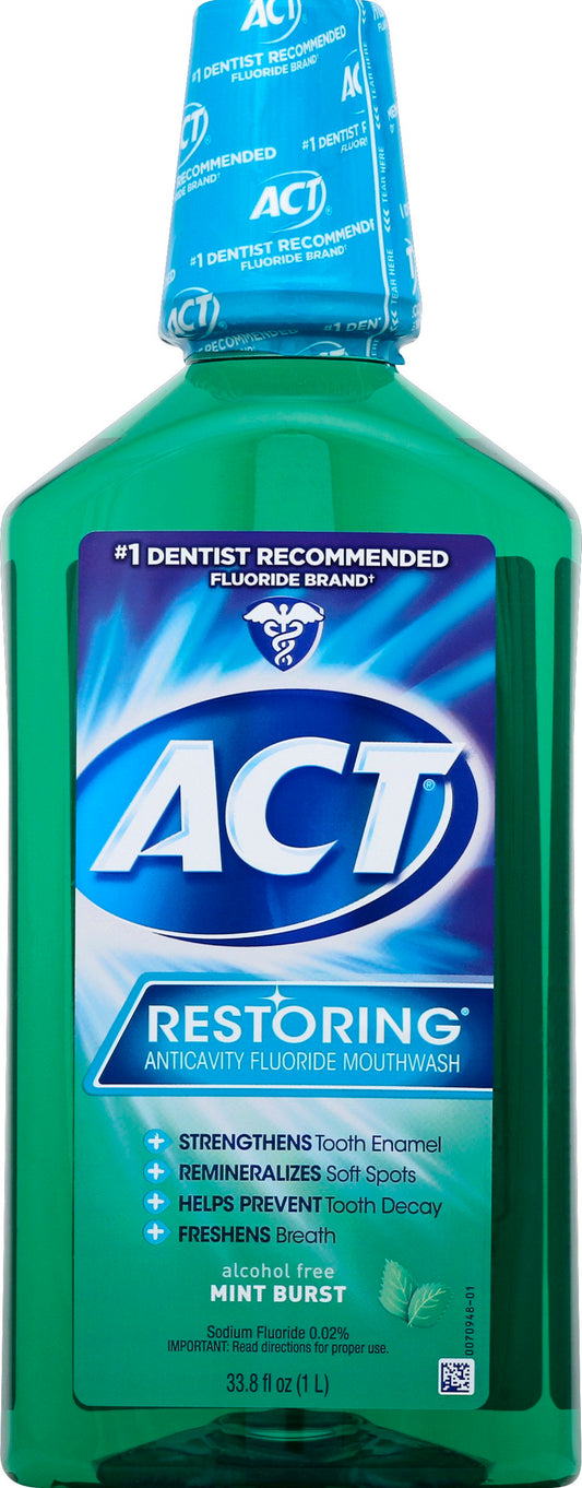 ACT RESTORING MOUTHWASH MINT BURST 33.8 OZ