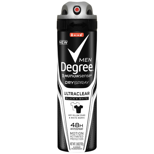 DEGREE MEN BLK + WHT A/P DRY SPRAY 3.8 OZ