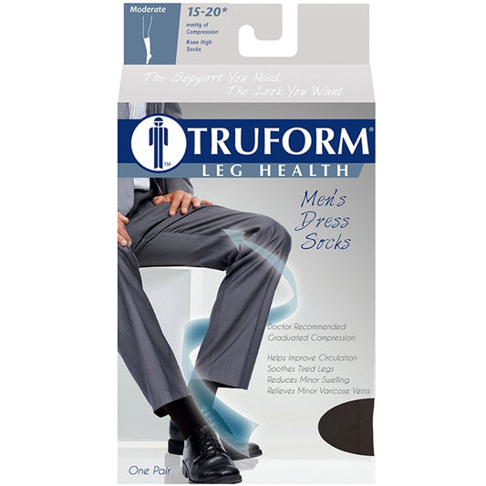 KNEE HIGH 15-20 TRUFORM MENS DRESS BLK XL