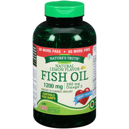 FISH OIL SOFTGEL LEMON FLAVOR 2400 MG 250 NT