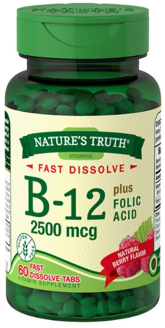 VITAMIN B12 + FOLIC ACID TAB 2500MCG FD 60 NT