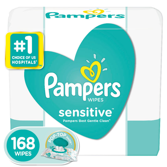 PAMPERS BABY WIPES SENSITIVE 2 PACKS OF 84