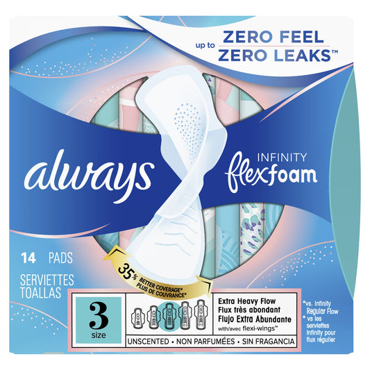 ALWAYS INFINITY EX HEAVY UNSCENTED W/WINGS 14