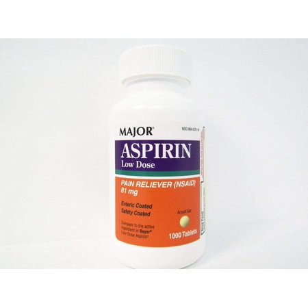ASPIRIN EC TAB LOW DOSE 81 MG 1000 MAJOR