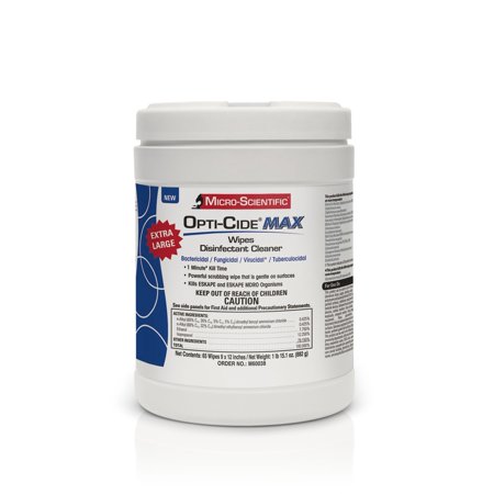OPTI-CIDE MAX DISINFEC CLEANSING WIPES TUB/65