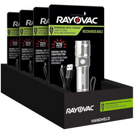 RAYOVAC METAL F/LIGHT RECHARGEABLE ROVVMHAL8H