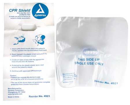 CPR DISPOSABLE FACE MOUTH SHIELD DYNAREX