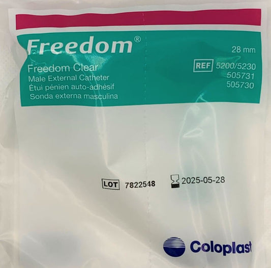 CATHETER MALE EXT FREEDOM CLEAR 28MM EA