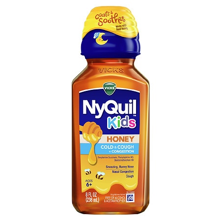 NYQUIL KIDS 6+ HONEY C&C + CONGESTION 8 OZ