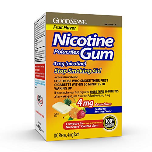 GS NICOTINE GUM COATED 4 MG FRUIT 100