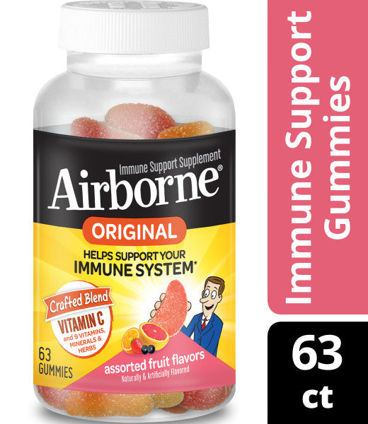 AIRBORNE GUMMIES ASSORTED FRUIT 63