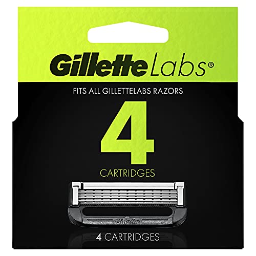 GILLETTELABS EXFOLIATING RAZOR REFILLS 4PK