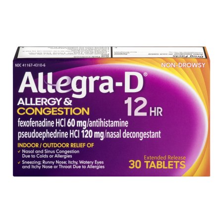ALLEGRA-D ALLERGY & CONG 12HR 60/120MG TAB 30