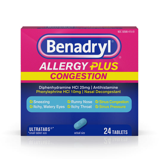 BENADRYL ALLERGY ALLERGY+CONGEST ULTRATAB 24