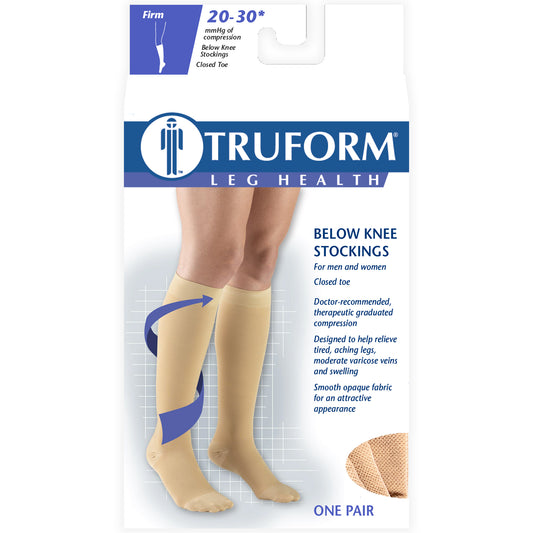 KNEE HIGH 20-30 TRUFORM MED SOFT CT BGE MD