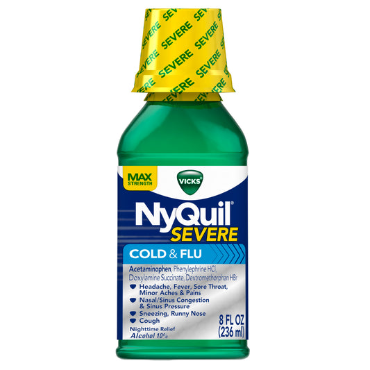 NYQUIL SEVERE COLD & FLU LIQUID 8 OZ