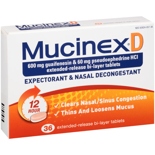 MUCINEX D ER TAB 600/60 MG 36 OTC