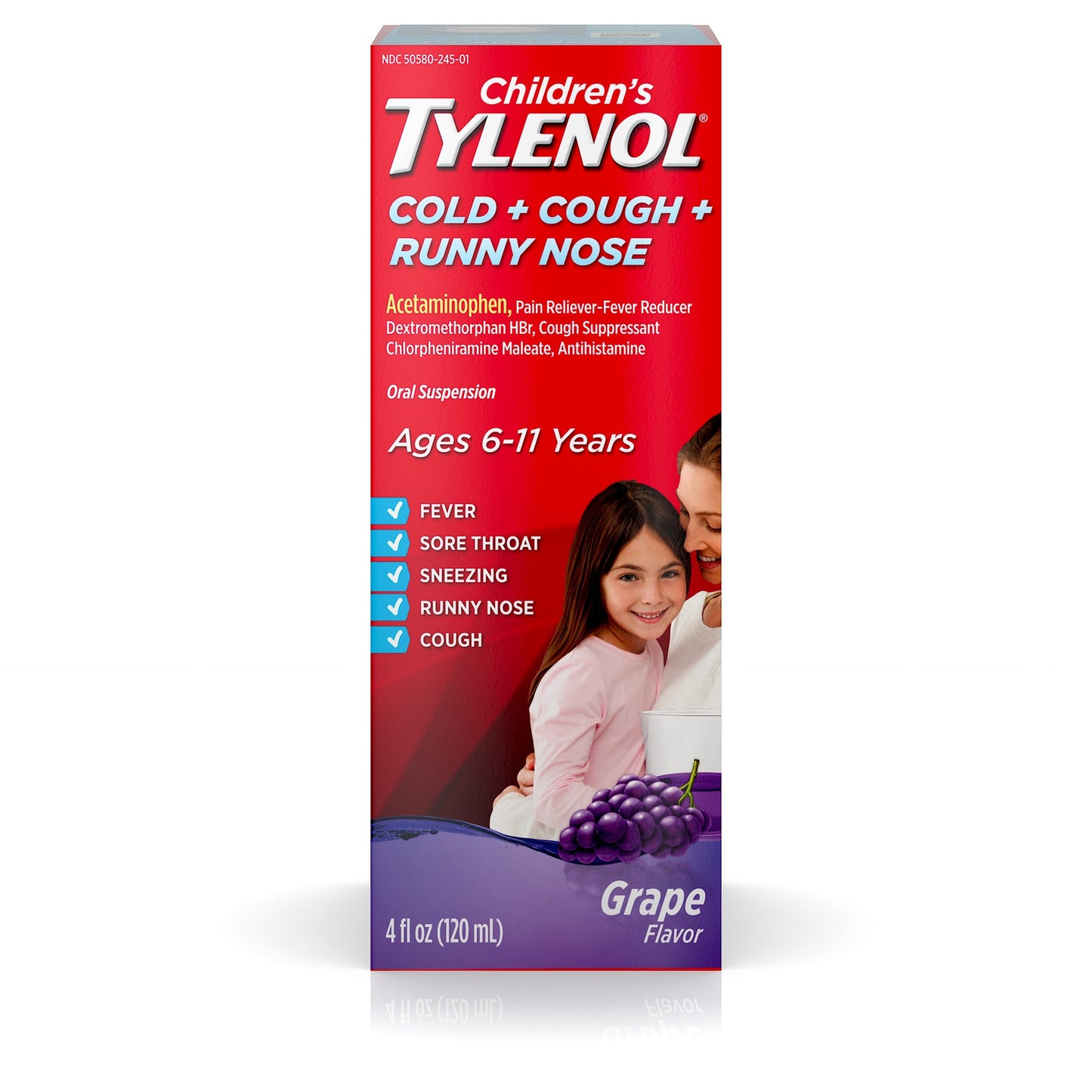 TYLENOL CHILD COLD+COUGH+RUNNY NOSE GRAPE 4OZ