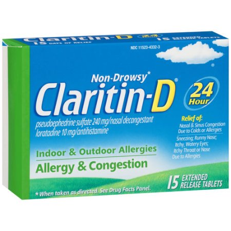 CLARITIN D ALLERGY/CONGESTION 24 HR 15 OTC