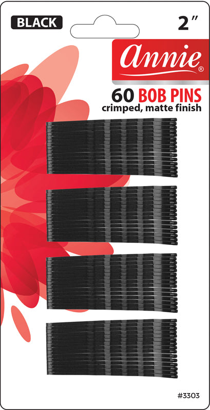 ANNIE BOBBY PINS MATTE BLACK 2" 60 #3303