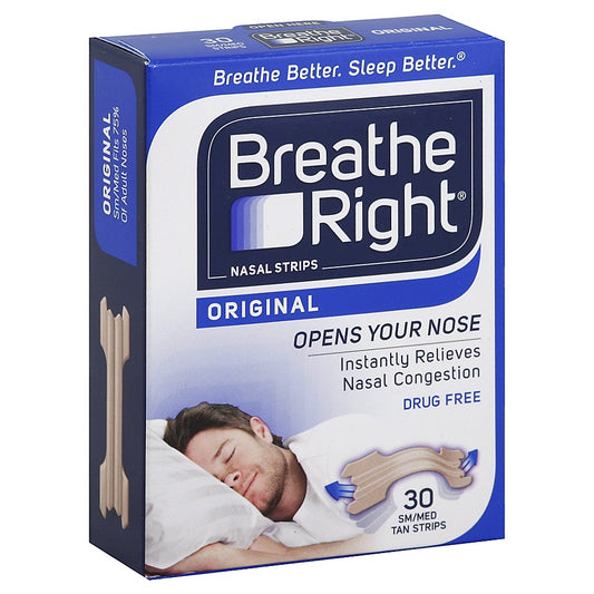 BREATHE RIGHT NASAL STRIP TAN SM/MED 30
